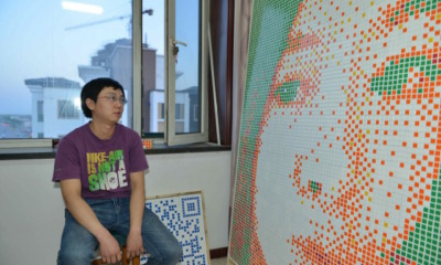 Boy Creates Giant Portrait of His Dream Girl From 840 Rubik's Cubes, Gets Rejected - World Of Buzz 3