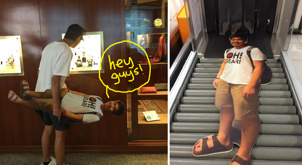 Guy 'FFK' His Friends on Vacation Trip, Friends Brought Cardboard Cutout of Him Instead! - World Of Buzz 11