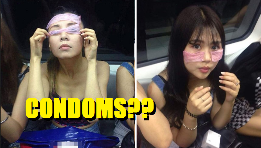 Chinese Models Rides Train with Condoms on Their Face for 'Beauty' - World Of Buzz 6