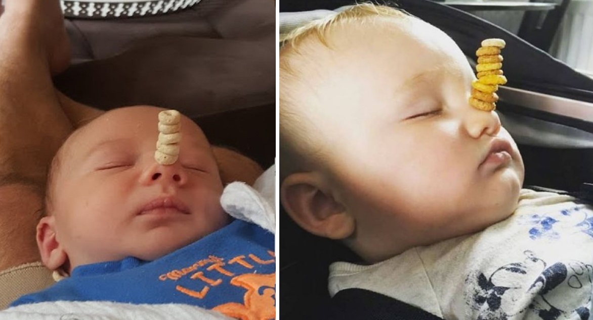 Dads all around the world competing who can balance the most cheerios on their sleeping todds - World Of Buzz 8