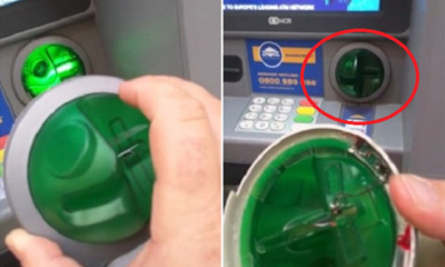 Security Expert spot and Rips Off cash machine skimmer on an ATM with bare hands - World Of Buzz 11
