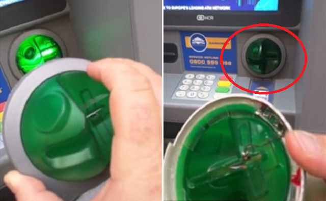 Security Expert spot and Rips Off cash machine skimmer on an ATM with bare hands - World Of Buzz 11