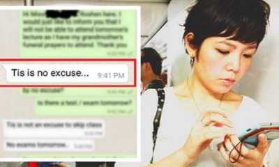 M'sian Student Skips Class Because of Grandma's Funeral, Teacher Says "It's Not An Excuse" - World Of Buzz 1