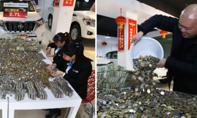 Chinese Man bought a car with huge piles of changes! - World Of Buzz 6