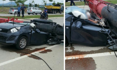 Malaysian Man And Woman Die After Construction Pile Driver Crushed Their Car - World Of Buzz 7