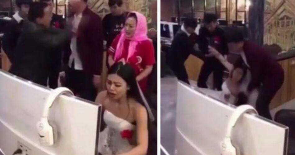 Groom Had Drag His Bride Away From The Computer To Attend Their Own Wedding - World Of Buzz