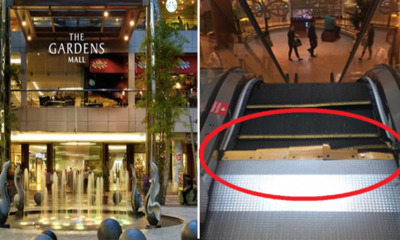 Man Avoids Serious Injury from The Garden's Malfunction Escalator - World Of Buzz