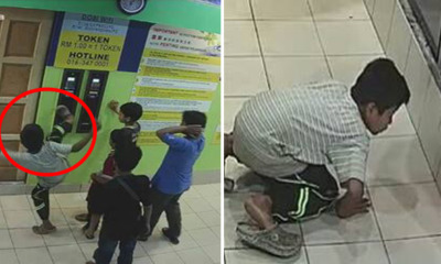 Malaysian Children Kicked Token Machine To Steal Coins, Caught In Action By CCTV - World Of Buzz