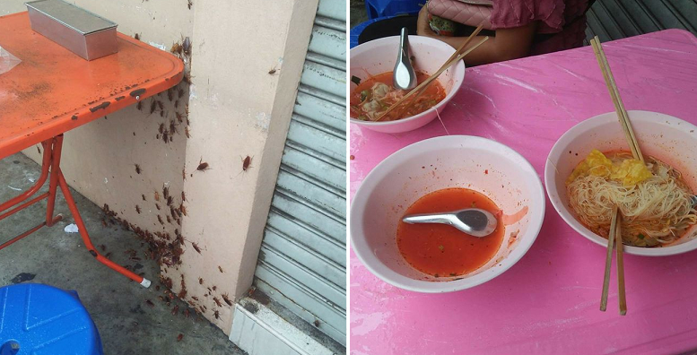 Horrified Thai Woman Joined by Dozens of Cockroaches While Having Lunch - World Of Buzz
