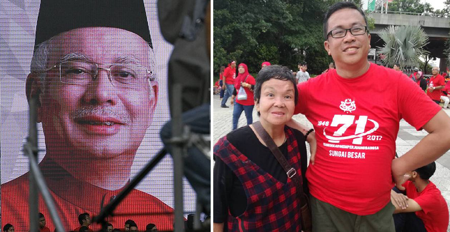 Malaysian Chinese Mother and Son Attend UMNO's 71st Anniversary - World Of Buzz 1
