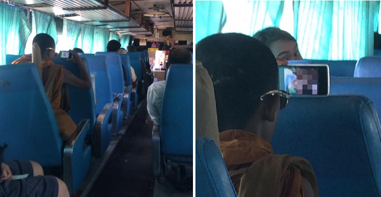 Netizen Shares Shocking Experience of Seeing Thai Monk Openly Watch Porn on Bus without Earphones - World Of Buzz 1