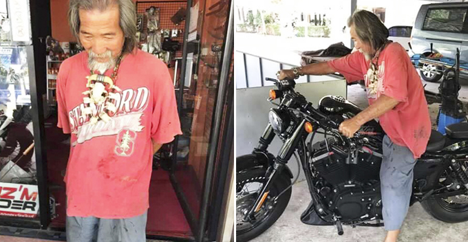Shabbily Dressed Thai Man Unattended by Bike Shops, Bought Harley Davidson with Cash - World Of Buzz