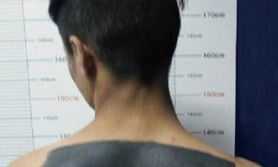 Chinese Suspect Taking Mug Shot Hilariously Reveals How He Gets 'Scratch-And-Win' Tattoo - World Of Buzz 1