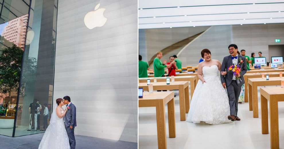 Cute Singaporean Couple Took Their Wedding Photos at The Apple Store - World Of Buzz 17