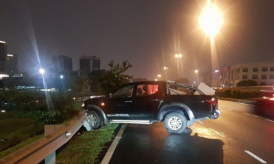 Malaysian Man Crashes 4WD into Road Curb in Subang Jaya Due to Tow Truck Scam - World Of Buzz 1