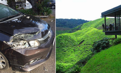 Malaysian's Car Gets Badly Damaged by Tour Bus, Irresponsible Hotel Staff Refuses to Help - World Of Buzz 4