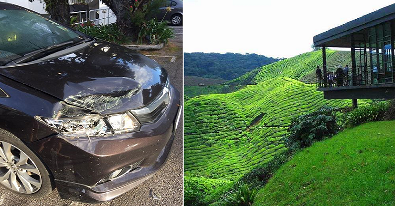 Malaysian's Car Gets Badly Damaged by Tour Bus, Irresponsible Hotel Staff Refuses to Help - World Of Buzz 4