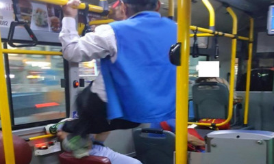 Young Person Sits on Priority Bus Seat, Old Man Kicks Him in the Face - World Of Buzz 2