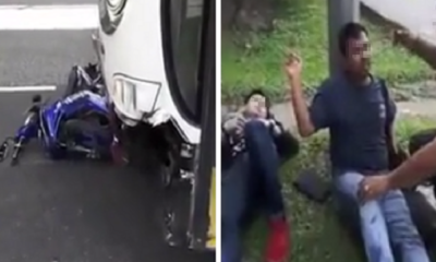 Bus Suddenly Runs Red Light, Crashes into and Drags Mutliple Motorcycles - World Of Buzz