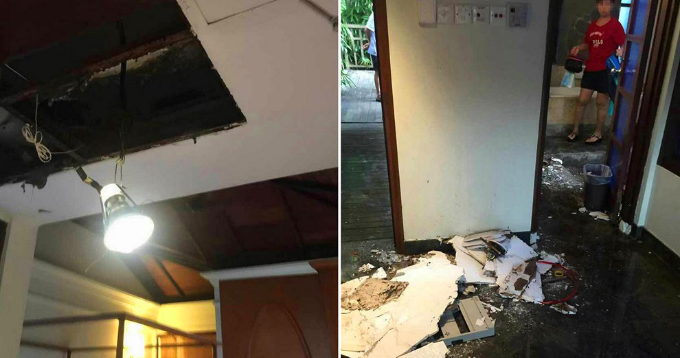 Malaysian Shares Scary Moment Their Port Dickson Chalet's Ceiling Collapsed - World Of Buzz 6