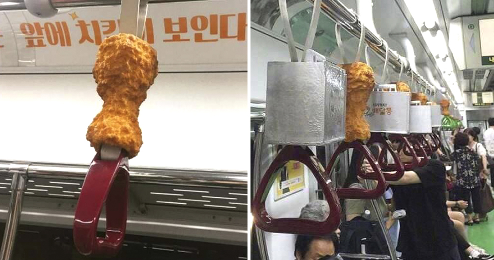 Yummy-Looking Fried Chickens Fitted on Handrails Got Passengers Drool All The Way - World Of Buzz 1