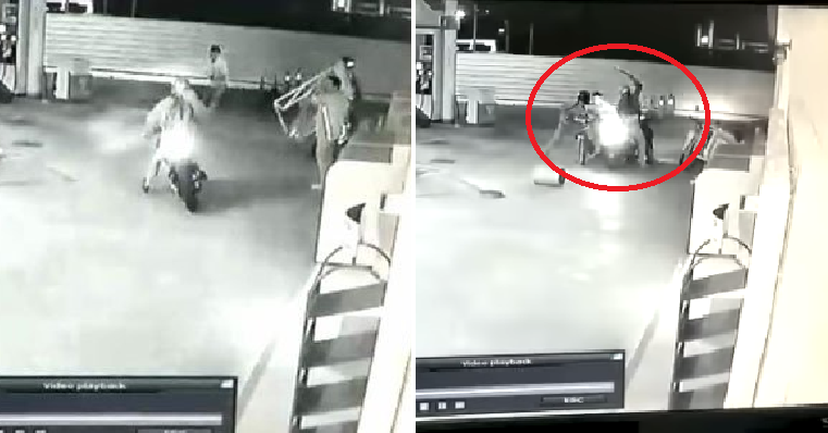 Video of Brave Workers' Epic Fight to Foil Robbery Attempt at Muar Petrol Station Goes Viral - WORLD OF BUZZ