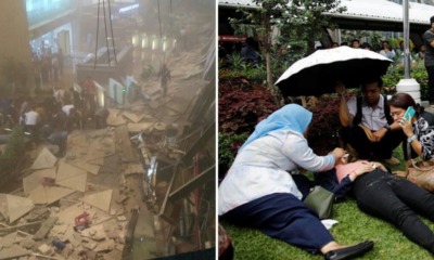 Ceiling Suddenly Collapses On Crowded Lobby Inside Jakarta Stock Exchange Tower - WORLD OF BUZZ