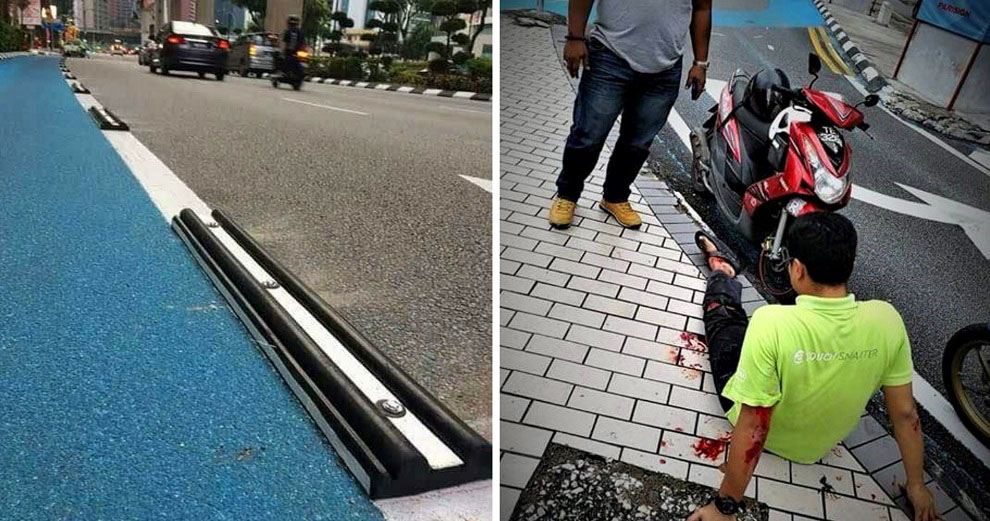 DBKL Take Down Dangerous Bicycle Lane Separators From Roads After Motorists Sustain Injuries - WORLD OF BUZZ 4