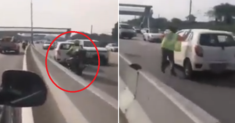 Man Drives Against Traffic on NPE in Viral Video, Even Ignores Police Warning to Stop - WORLD OF BUZZ 3