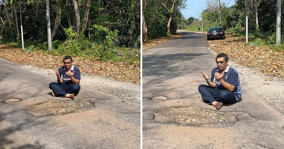 Local Council Finally Fixes Potholes on Road After Photos of MP Praying Go Viral - WORLD OF BUZZ 4