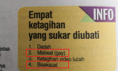 M'sian Newspaper Gets Backlash Again After Listing 'Gay' and 'Bisexual' as Addictions - WORLD OF BUZZ 5