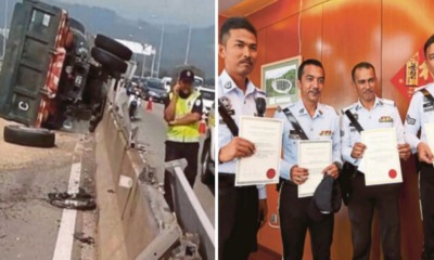 These Dedicated Police Officers Helped Clear a Major Accident on The Penang Bridge in 4 Hours - WORLD OF BUZZ