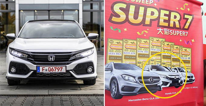 M'sian Man Listens to Wife and Bought 'Super 7' Tickets, Ends Up Winning a Honda Civic - WORLD OF BUZZ