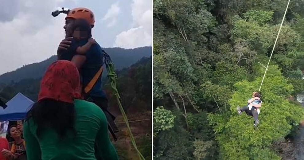M'sian Receives Backlash For "Rope Swinging" off a 60m Bridge With His Toddler - WORLD OF BUZZ 5