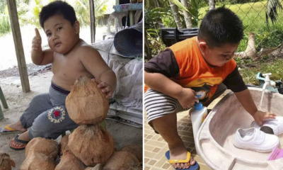 This Sarawakian Kid is Melting Netizens' Heart with Pictures of Him Doing House Chores - WORLD OF BUZZ