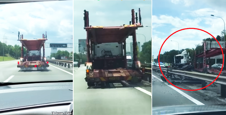 Video Of Trailer Ramming Divider At ELITE Expressway Goes Viral - WORLD OF BUZZ