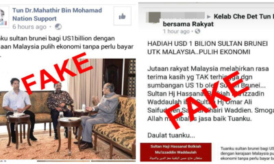 Fake News: Brunei Sultan Did NOT Donate USD$1bil to Help Malaysian Economy - WORLD OF BUZZ 4