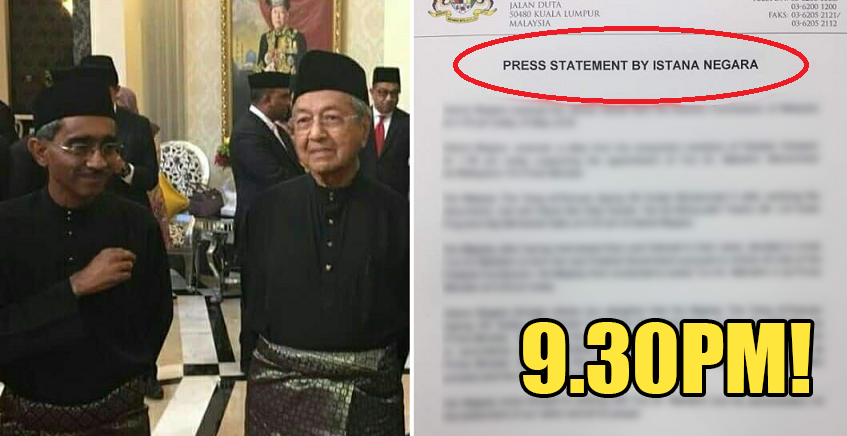 National Palace CONFIRMS Dr. M Will Be Sworn In at 9.30pm Tonight - WORLD OF BUZZ