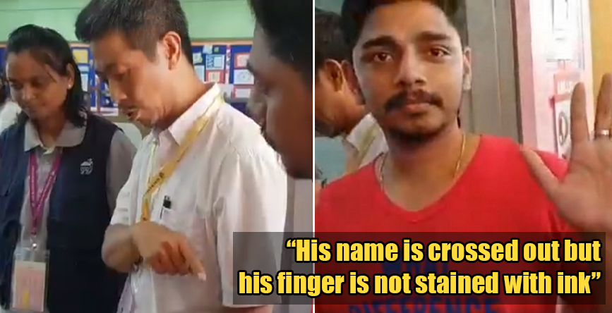 [Watch] Man Unable to Cast Vote for GE14 as His Name Had Already Been Crossed Out - WORLD OF BUZZ 4