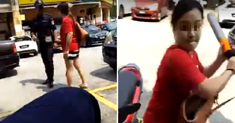 Furious Woman Uses Steering Lock to Attack DBKL Officers for Clamping Her Car - WORLD OF BUZZ 6