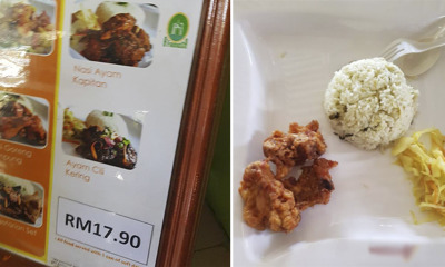 M'sian Family Pays RM290 and Gets "Some Rice, 3 Cubes  of Chicken and Some Vegetables" - WORLD OF BUZZ
