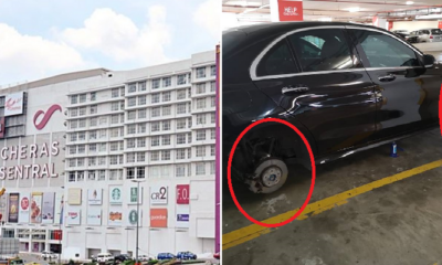 M'sian Shares How Her Car Tyres and Rims Were Stolen in Cheras Mall Parking Lot - WORLD OF BUZZ 1