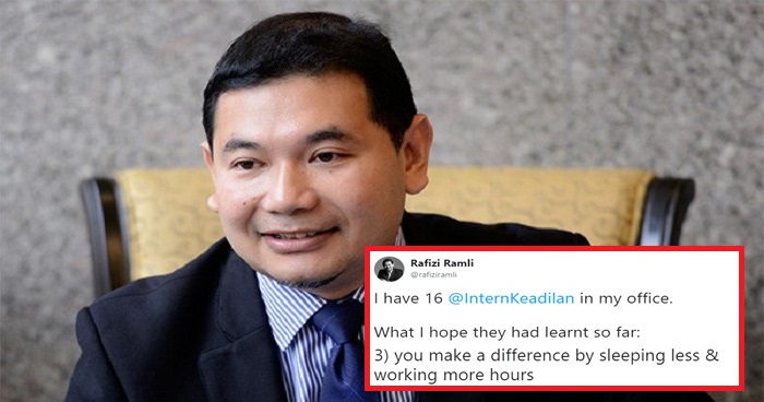 M'sian Netizens Are Not Happy With Rafizi Ramli's Tweet About Working Overtime - WORLD OF BUZZ