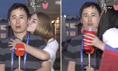 M'sian Netizens Want to Visit Russia After S.Korean Reporter Kissed by Two Lovely Ladies - WORLD OF BUZZ