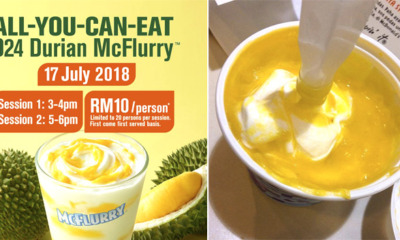 Pay RM10 and You Can Enjoy Unlimited D24 Durian McFlurry on 17 July! Here's the Details - WORLD OF BUZZ 1