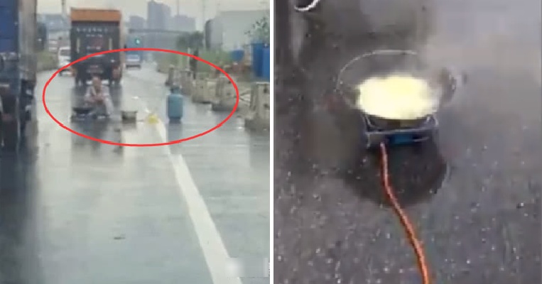 Man Bizarrely Starts to Cook Noodles In The Middle of The Road, Causes Massive Jam - WORLD OF BUZZ 4