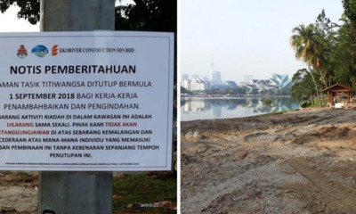 Taman Tasik Titiwangsa is Officially Closed to Visitors Until 2019 - WORLD OF BUZZ 1