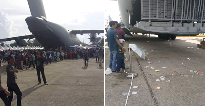 TUDM Open Day Shamefully Ends With Rubbish Scattered Across the Air Base - WORLD OF BUZZ