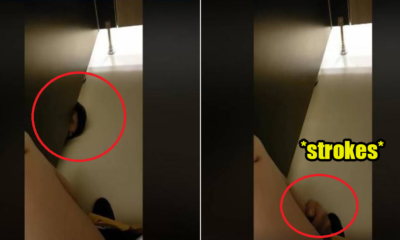 [Watch] Creepy Peeping Tom Pokes Head into Toilet Cubicle to Stroke Pooping Man's Leg - WORLD OF BUZZ 1