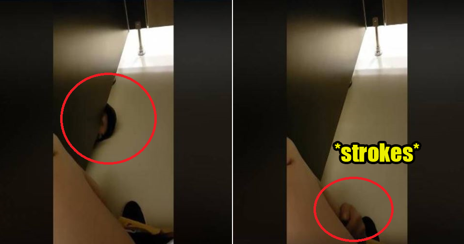 [Watch] Creepy Peeping Tom Pokes Head into Toilet Cubicle to Stroke Pooping Man's Leg - WORLD OF BUZZ 1